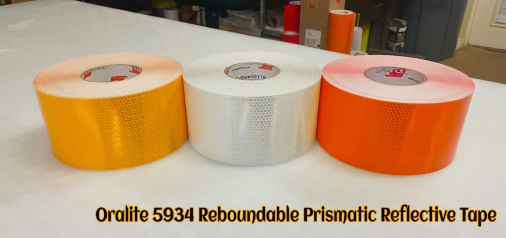 work zone reflective barrel tape oralite 5934 flexible reboundable